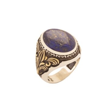 Lapis Lazuli Taşlı Gümüş Erkek Yüzük