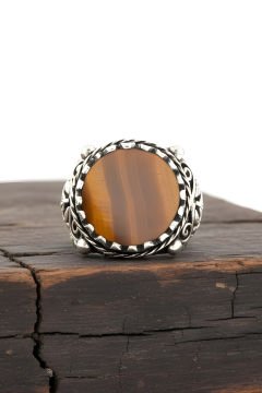 Kaplangözü Taşlı El İşi Hayat Ağacı Desenli Yüzük