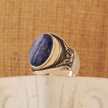 Lapis Lazuli Taşlı Gümüş Erkek Yüzük