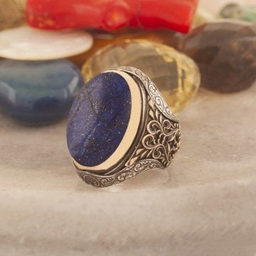 Lapis Lazuli Taşlı Berceste Model Gümüş Yüzük