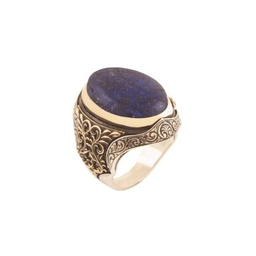Lapis Lazuli Taşlı Berceste Model Gümüş Yüzük
