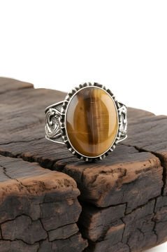 Kaplangözü Taşlı El İşi Gümüş Yüzük