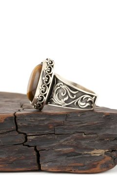 Kaplangözü Taşlı El İşi Gümüş Yüzük