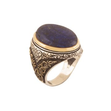 Lapis Lazuli Taşlı Gümüş Erkek Yüzük