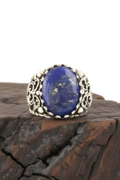 Lapis Lazuli Taşlı El İşi Gümüş Yüzük