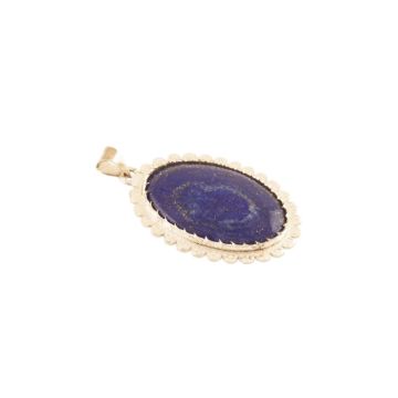 Lapis Taşlı Erzurum Kalem İşlemeli El İşi Kolye