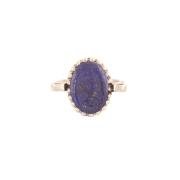 Sade Model Lapis Lazuli Taşlı El İşi Gümüş Yüzük