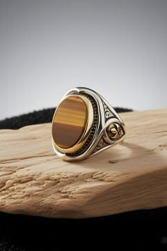 Kaplangözü Taşlı Yeni Rumi Model Gümüş Yüzük