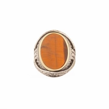 Kaplangözü Taşlı Oval Model Gümüş Yüzük