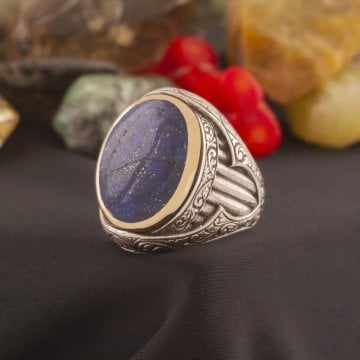 Lapis Taşlı Oval Model Gümüş Yüzük