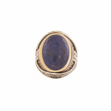 Lapis Taşlı Oval Model Gümüş Yüzük