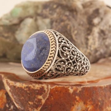 Lapis Taşlı Sarmaşık Model Gümüş Yüzük