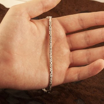 Yuvarlak Kral Model 3,20 mm Erkek Gümüş Zincir