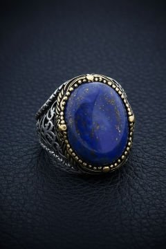 Lapis Lazuli Taşlı Gümüş Erkek Yüzük