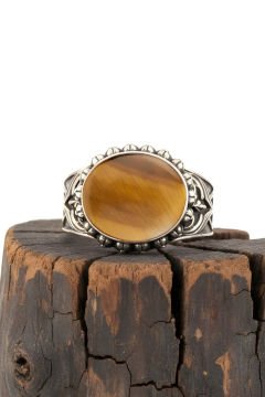 Kaplangözü Taşlı El İşi Gümüş Yüzük