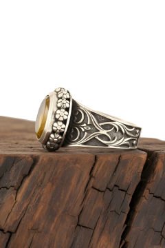 Kaplangözü Taşlı El İşi Gümüş Yüzük