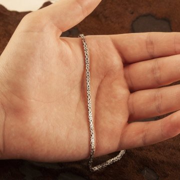 Kare Kral Model 2,30 mm Erkek Gümüş Zincir Kolye