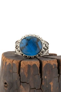 Okyanus Sedefi Taşlı El İşi Gümüş Yüzük