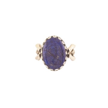 Lale Model Lapis Lazuli Taşlı El İşi Gümüş Yüzük