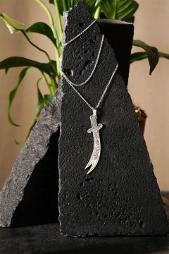 Ali'den Başka Yiğit Zülfikar'dan Başka Kılıç Yoktur Gümüş Kolye