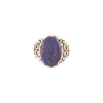 Rumi Model Lapis Lazuli Taşlı El İşi Gümüş Yüzük