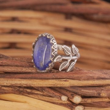 Sarmaşık Model Lapis Lazuli Taşlı El İşi Yüzük