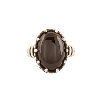 Çift Kol Model Oniks Taşlı El İşi Gümüş Yüzük