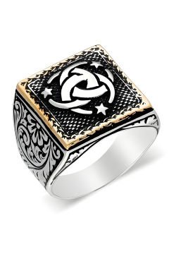 Kare Model Kalem İşlemeli Teşkilatı Mahsusa Yüzük