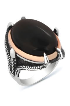 Büyük Boy Pençe Model Oniks Taşlı Yüzük