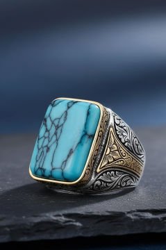 Firuze Taşlı Gümüş Yüzük