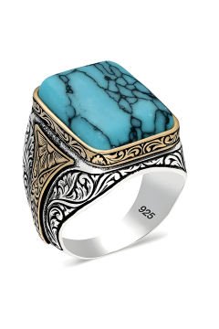 Firuze Taşlı Gümüş Yüzük