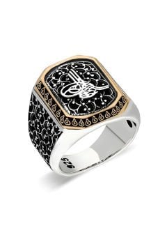 Sarmaşık Model Tuğralı Taşsız Gümüş Yüzük