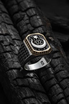 Ay Yıldız Model Taşsız Gümüş Yüzük