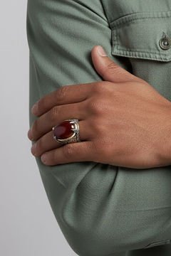 Pençe Model Akik Taşlı Gümüş Yüzük