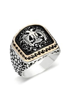 Benekli Model Selçuklu Kartalı Model Taşsız Yüzük