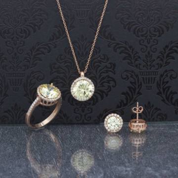 Swarovski Taşlı Gümüş 3'lü Set