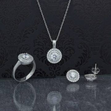 Swarovski Taşlı Gümüş 3'lü Set