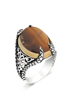 Pençe Model Kaplangözü Taşlı Gümüş Yüzük