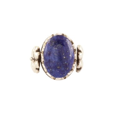 Yonca Model Lapis Lazuli Taşlı El İşi Gümüş Yüzük