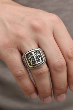 Sarmaşık Desenli Adalet Terazisi Taşsız Yüzük