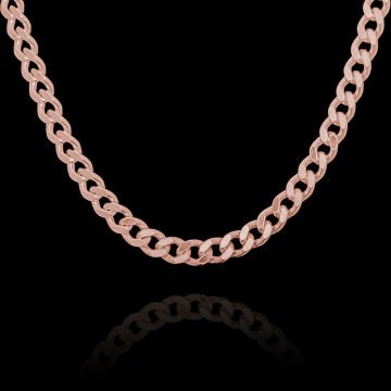 Gurmet Model Gümüş Zincir 3,75 mm Genişlik 55 Cm - Rose Rengi