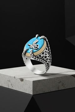 Pençe Model Firüze Taşı Üzerine Tuğra Yüzük