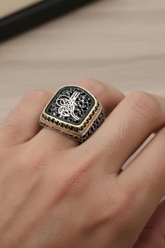 Sarmaşık Desenli Tuğra Model Taşsız Gümüş Yüzük