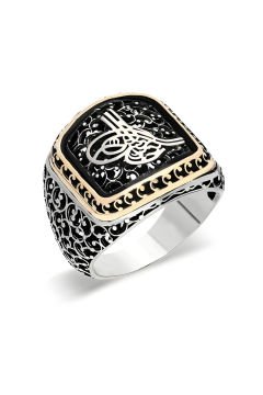 Sarmaşık Desenli Tuğra Model Taşsız Gümüş Yüzük