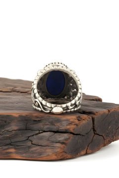 Lapis Lazuli Taşlı El İşi Gümüş Yüzük