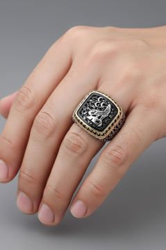 Sarmaşık Desenli Bozkurt Model Taşsız Gümüş Yüzük