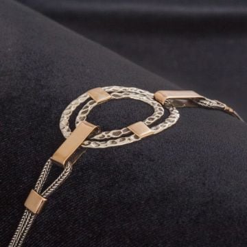 Halkalı Model El İşi Gümüş Bileklik