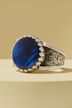 Okyanus Sedefi Taşlı Payidar Model Gümüş Yüzük