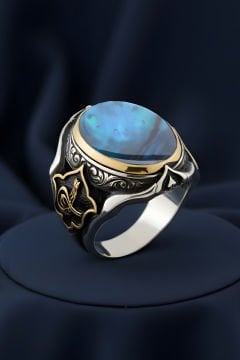 Küçük Boy Zambak Okyanus Sedefi Taşlı Yüzük