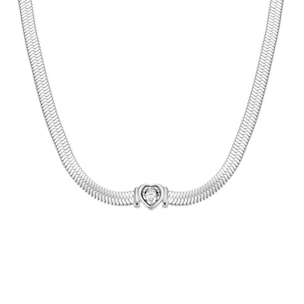 ROSEFIELD JNSWS.J1003 Kalp Kristal Taş Çelik Kolye